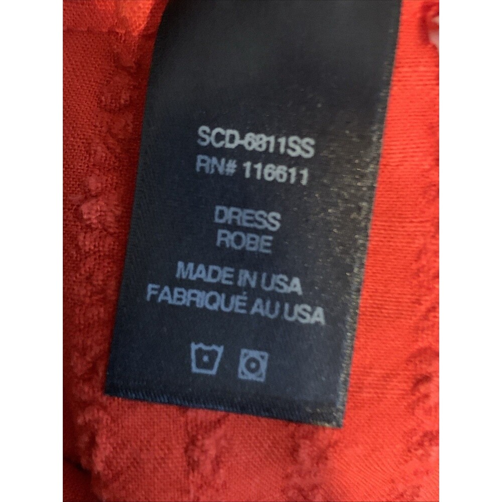 Anthropologie Amadi Alisha Linen Maxi Dress XL Long Sleeves Textured Holiday Red - Picture 5 of 16